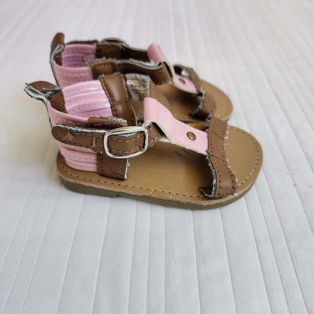 Rising Star Brown and Pink Kids Sandals
